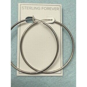 Sterling Forever 2.5” Hoop Pierced Earrings NWT